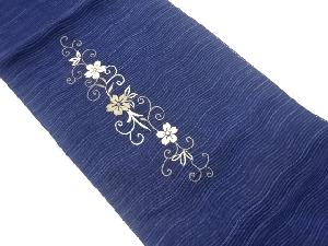 絽綴れ桜唐草模様刺繍名古屋帯